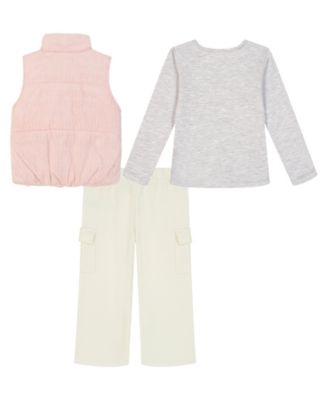 Girls' Toddler 2T-4T T-Shirt, Vest and Pants, 3-Piece Set