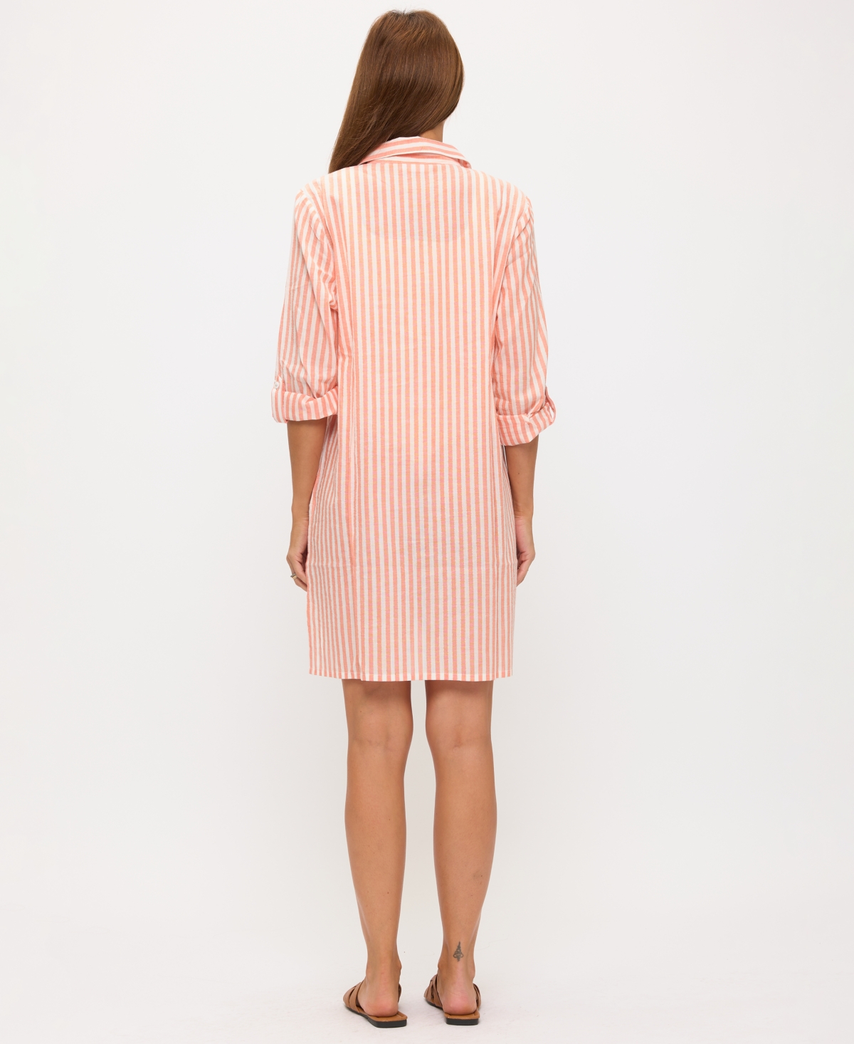 Dotti Women's Striped Beach Shirt In Pink