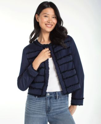 Liverpool Los Angeles - Petite Collarless Fray and Lace Jacket