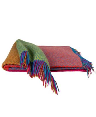 Merino Wool Color Block Throw, 55" x 72"