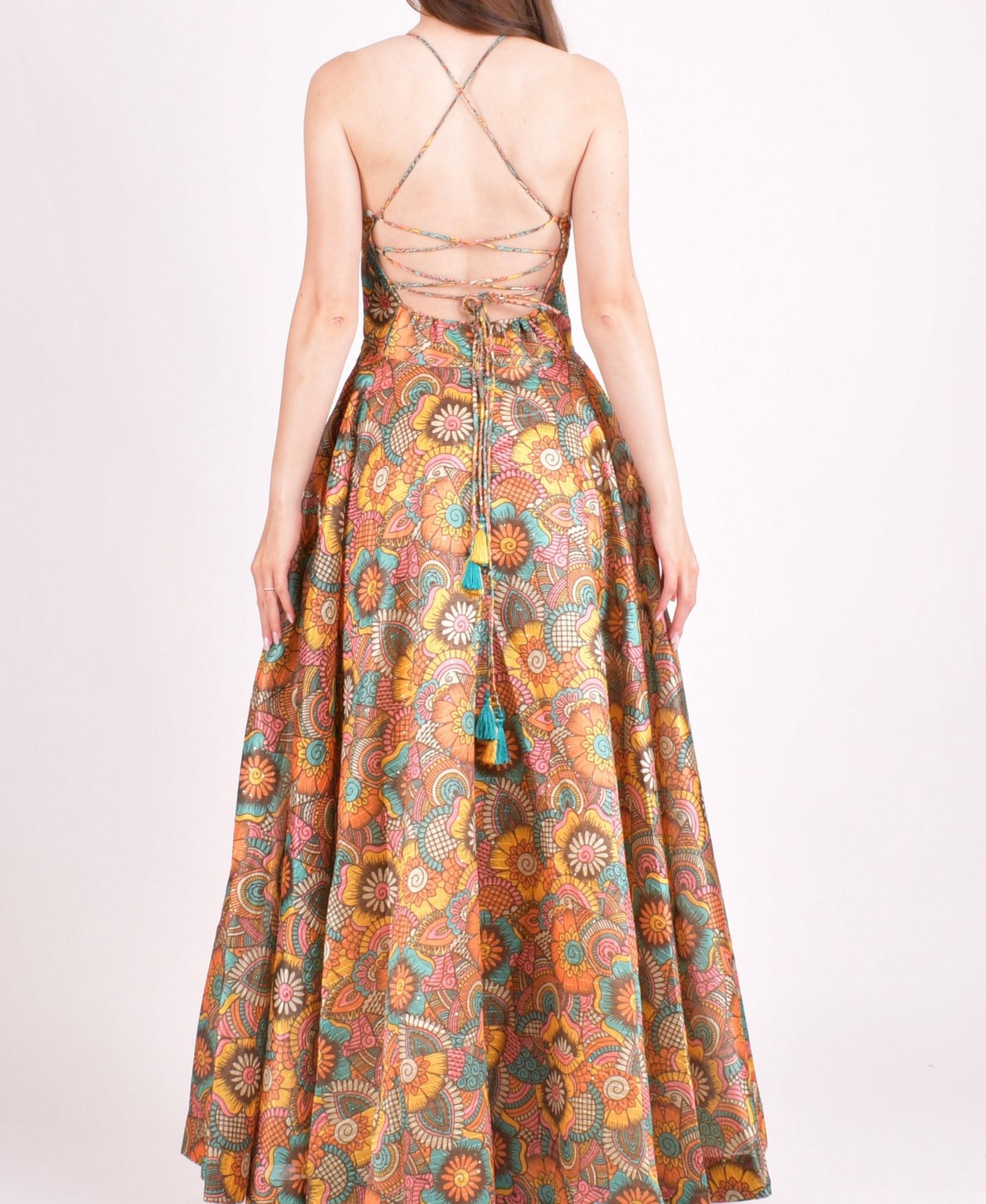 Женское платье RAAS Cora Sequins Embroidered Long, цвет: Оранжевый — фото 3