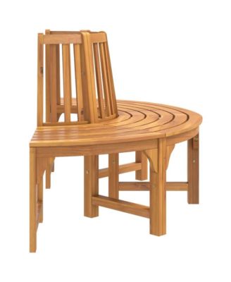 Tree Bench Reddish Brown Solid Eucalyptus Wood with an Oil Finish