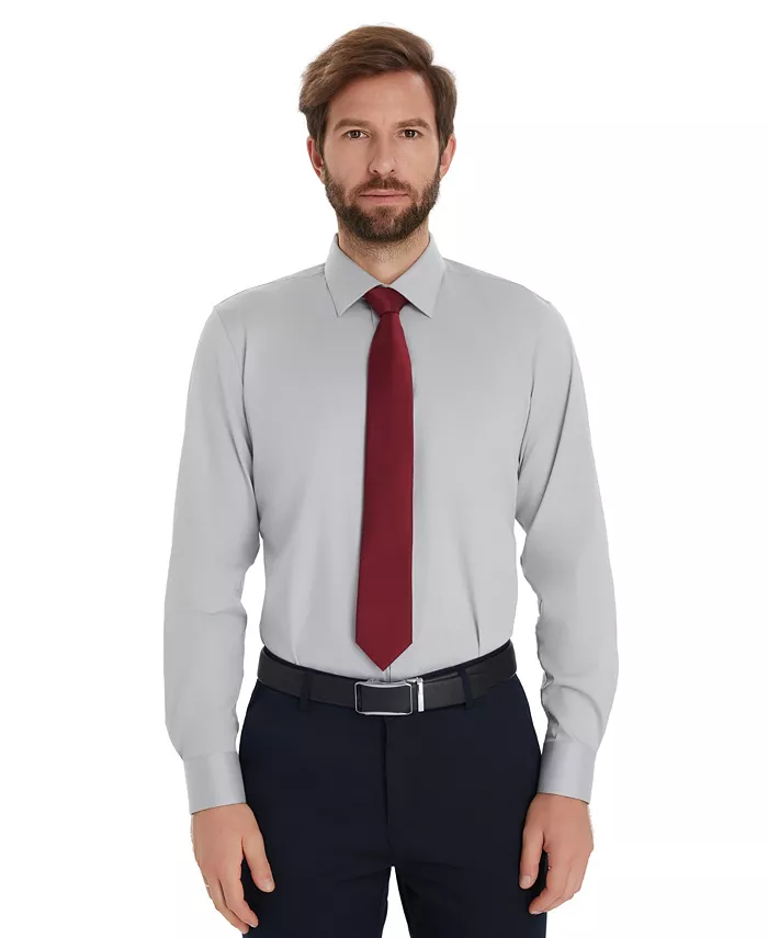 Men's Solid Slim-Fit Dress Shirt - thumbnail 8