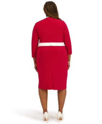 Women's V-Neck Knee Length Wrap Dress, Regular and Plus Size