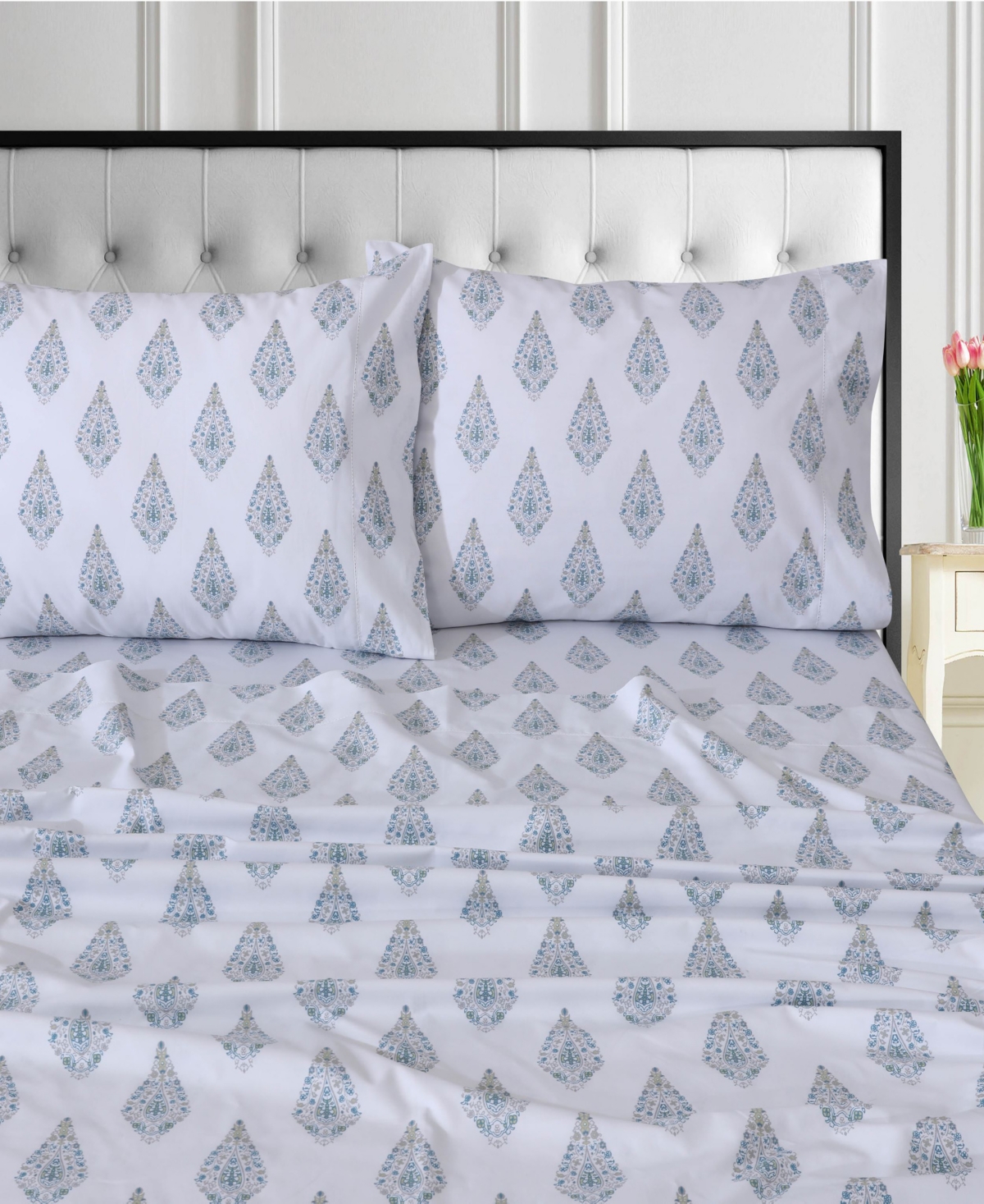 Tribeca Living 400-Thread Count Cotton -Pc. Extra Deep Pocket Sheet Set