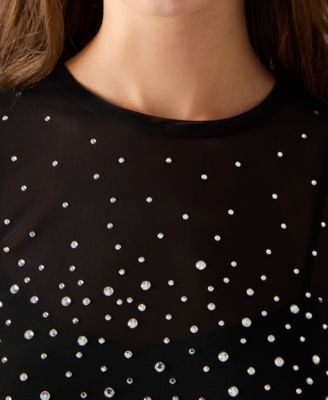 Women's Magdalence Embellished Long-Sleeve Mini Dress