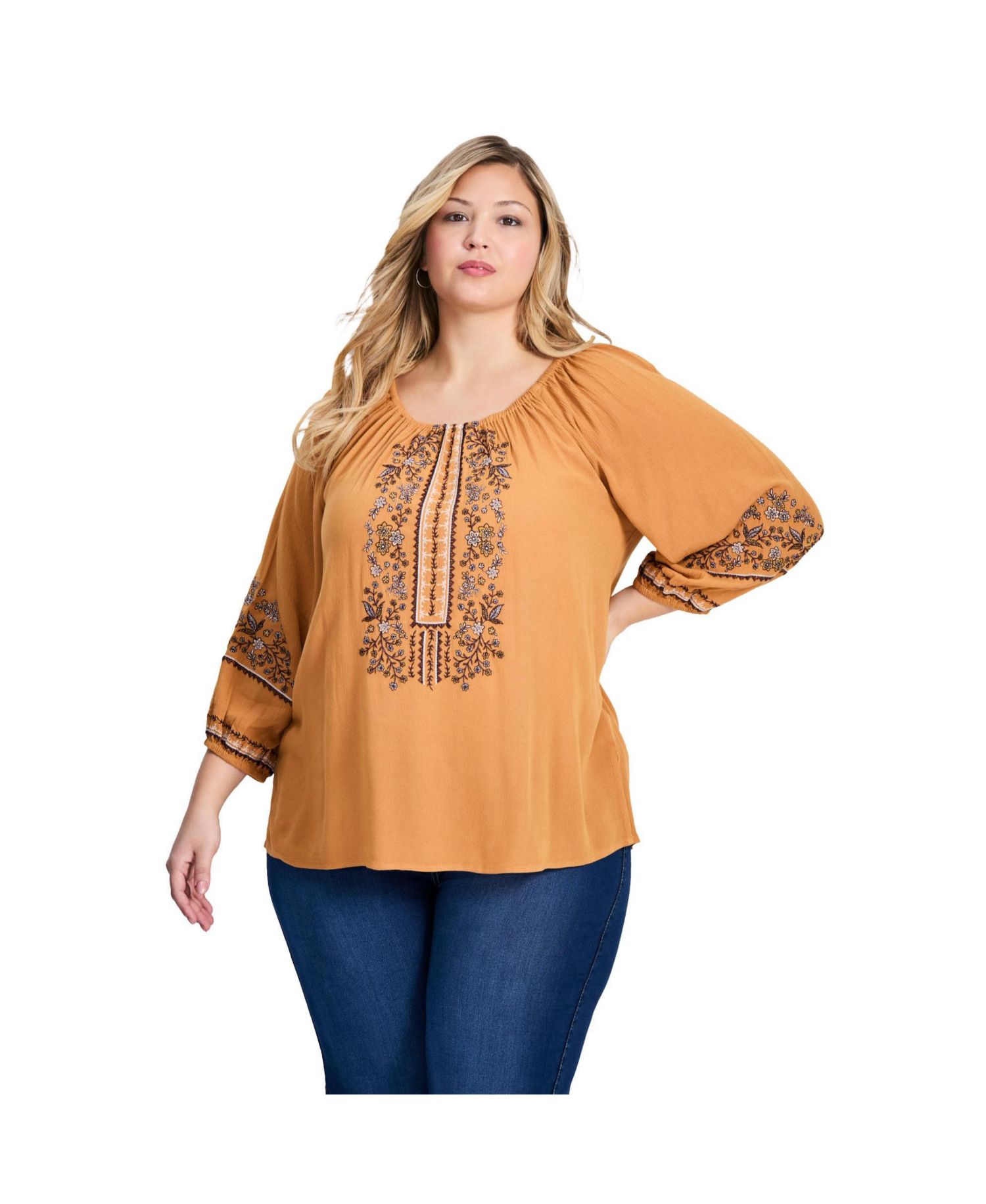 Women's Plus Size Anna Embroidery Detail Top