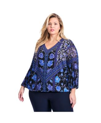 Women's Plus Size Harmony Pleat Sleeve Top