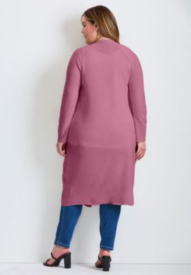 Women's Plus Size Raglan Sleeve Duster Cardigan