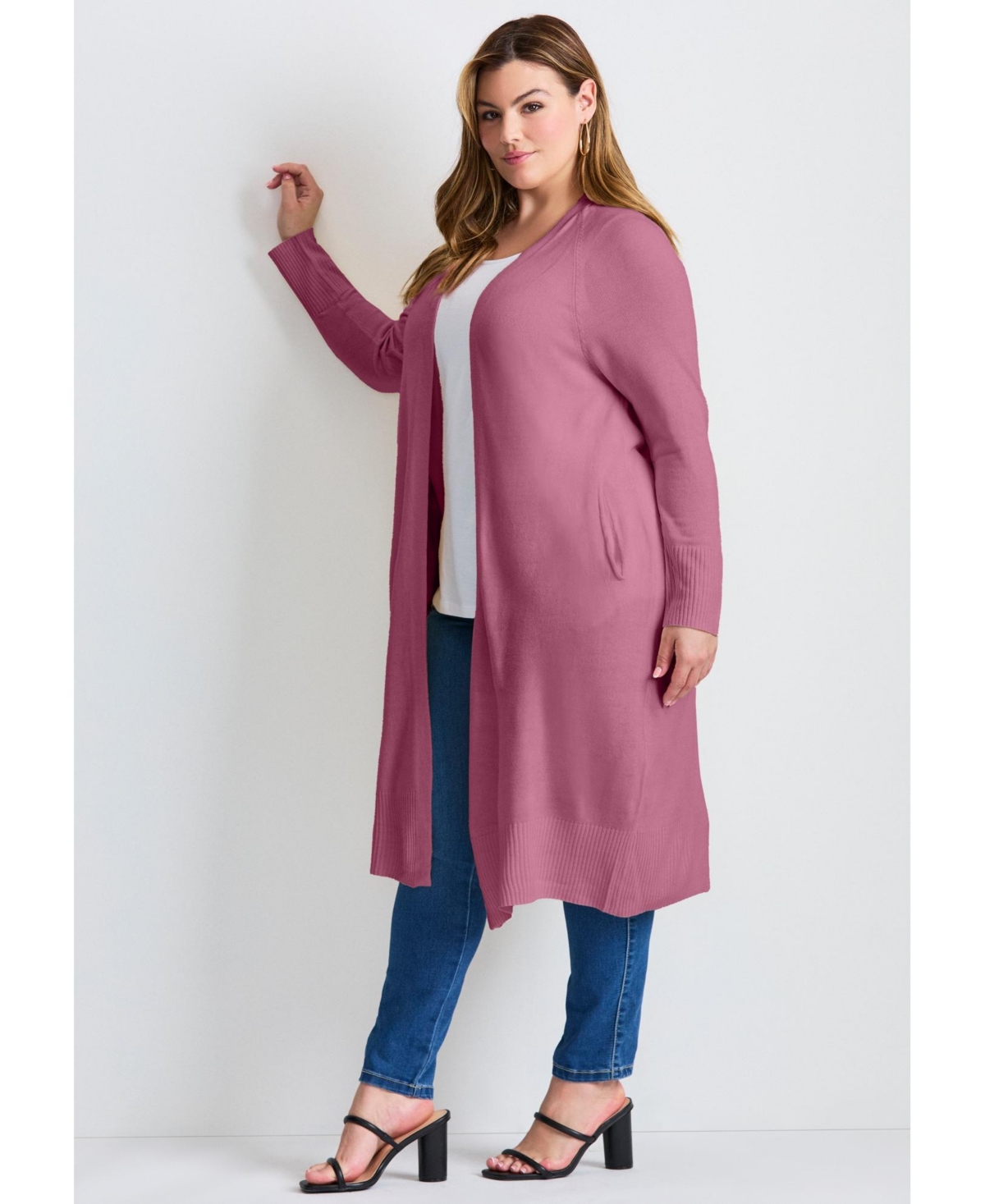 Avenue Women's Raglan Sleeve Duster Cardigan
