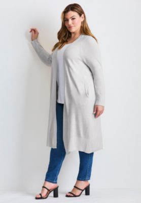 Women's Plus Size Raglan Sleeve Duster Cardigan
