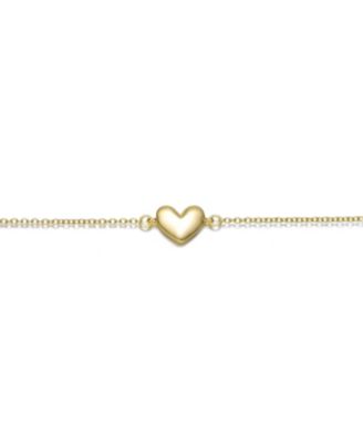 Minimalist Heart Charm Extended Chain Bracelet in White Gold Plated, 14K Gold Plated, or 18K Rose Gold Plated