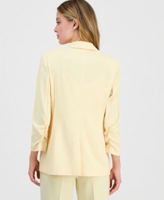 Women's Crepe One-Button Scrunched-Sleeve Jacket, Macy's Exclusive