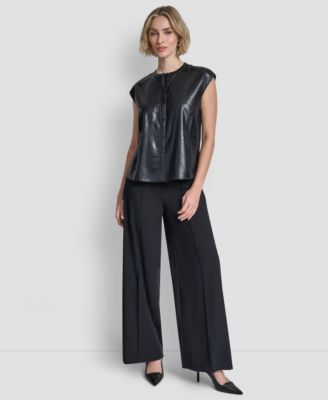 Women's Crewneck Button-Front Top