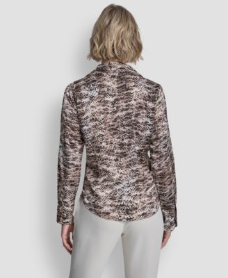 Women's Collared Button-Up Blouse