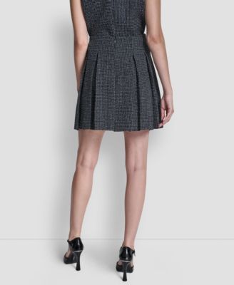 Women's Pleated Zippered Mini Skirt