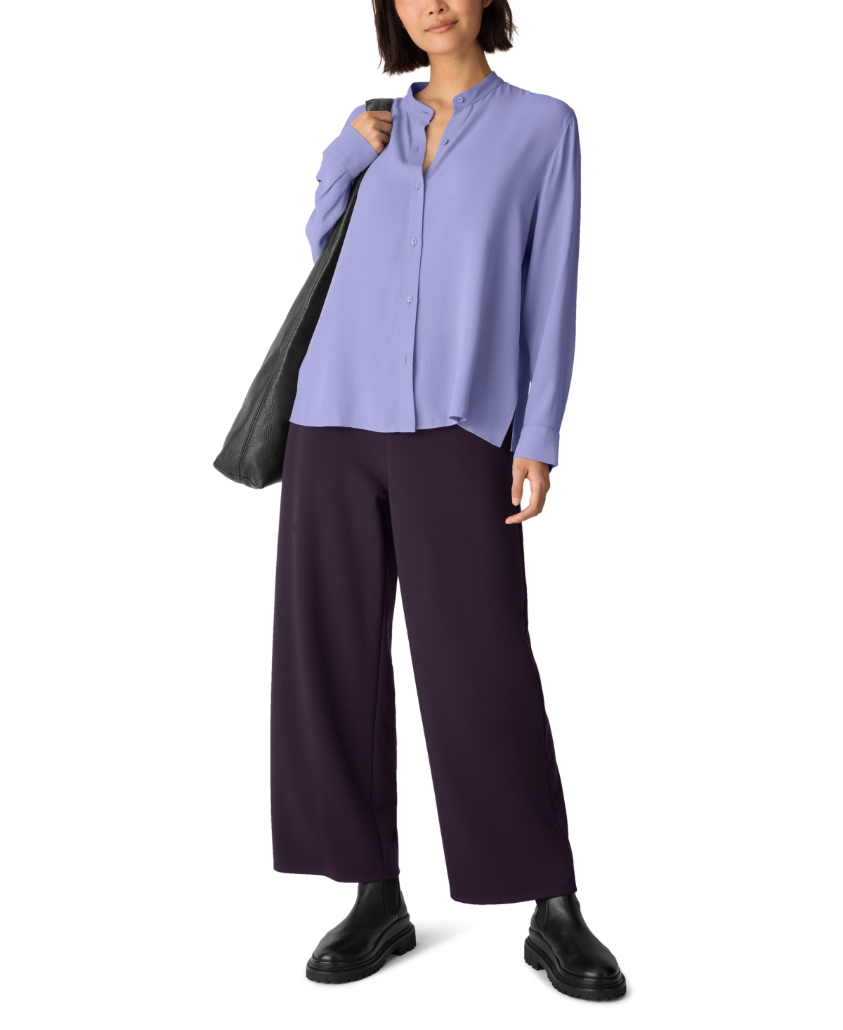 Eileen Fisher Women's Mandarin Collar Top