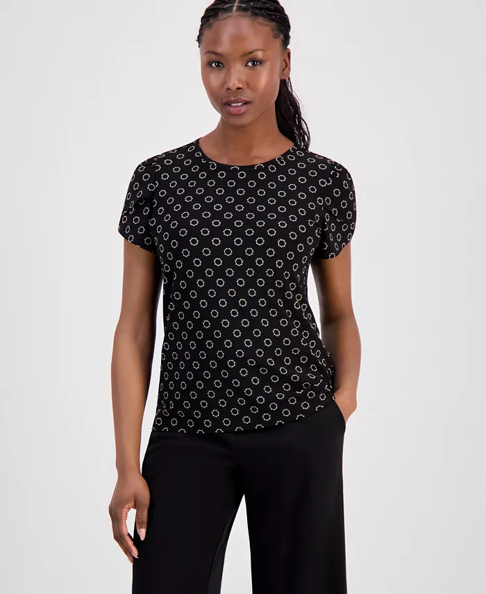 Anne Klein Essential Petite Circle-Print Top - thumbnail 3