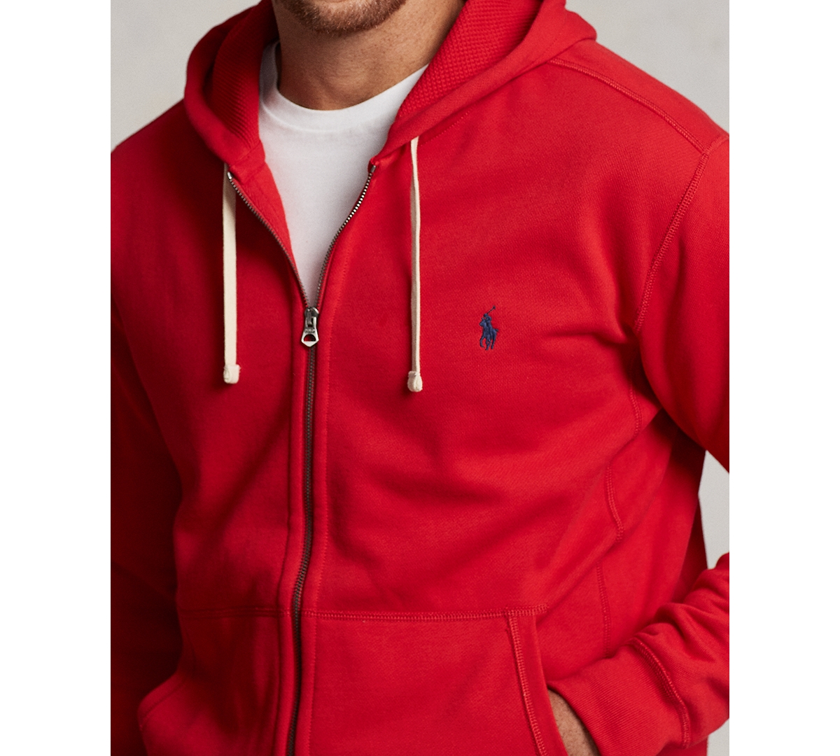 Polo Ralph Lauren Men's Big & Tall Full-zip Signature Fleece Hoodie In Red