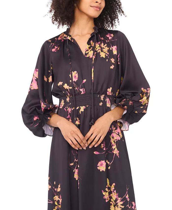 Women's Long-Sleeve Smocked Waist Maxi Dress - thumbnail 5