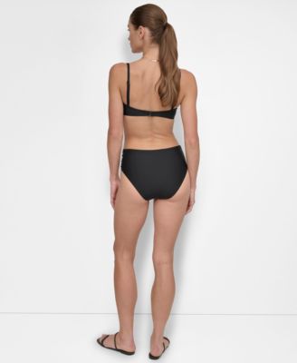 Women's High-Waist Side-Shirred Bikini Bottoms
