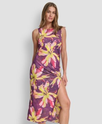 Women's Double Midi Maxi Cover-Up Sleeveless Dress