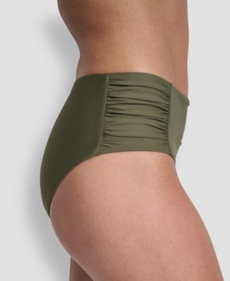 Women's High-Waist Side-Shirred Bikini Bottoms