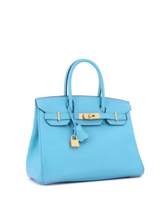 Birkin 30 Handbag Blue Epsom with Gold Hardware