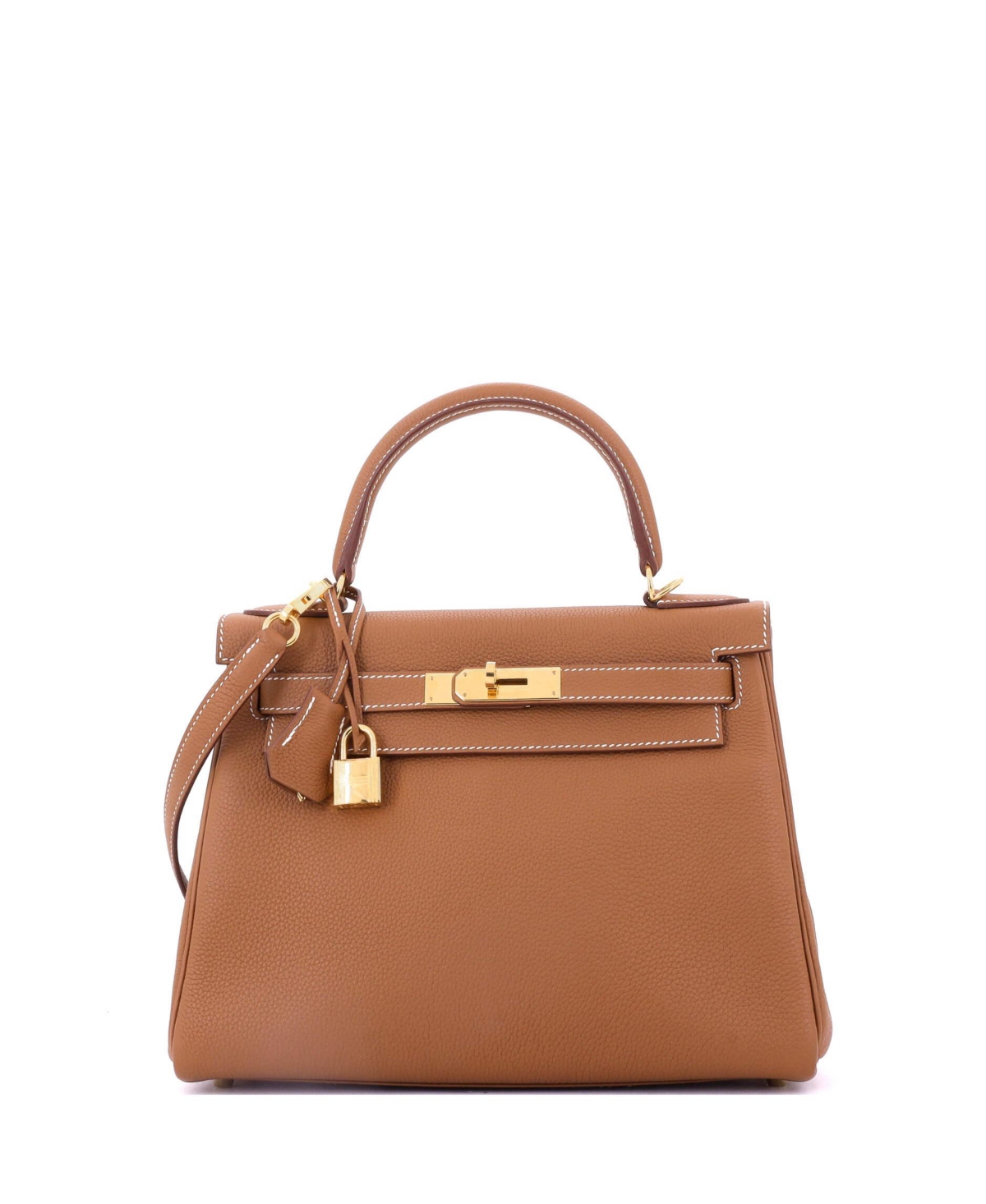 Pre-Owned HERMES 28 Handbag Brown Togo with Gold Hardware