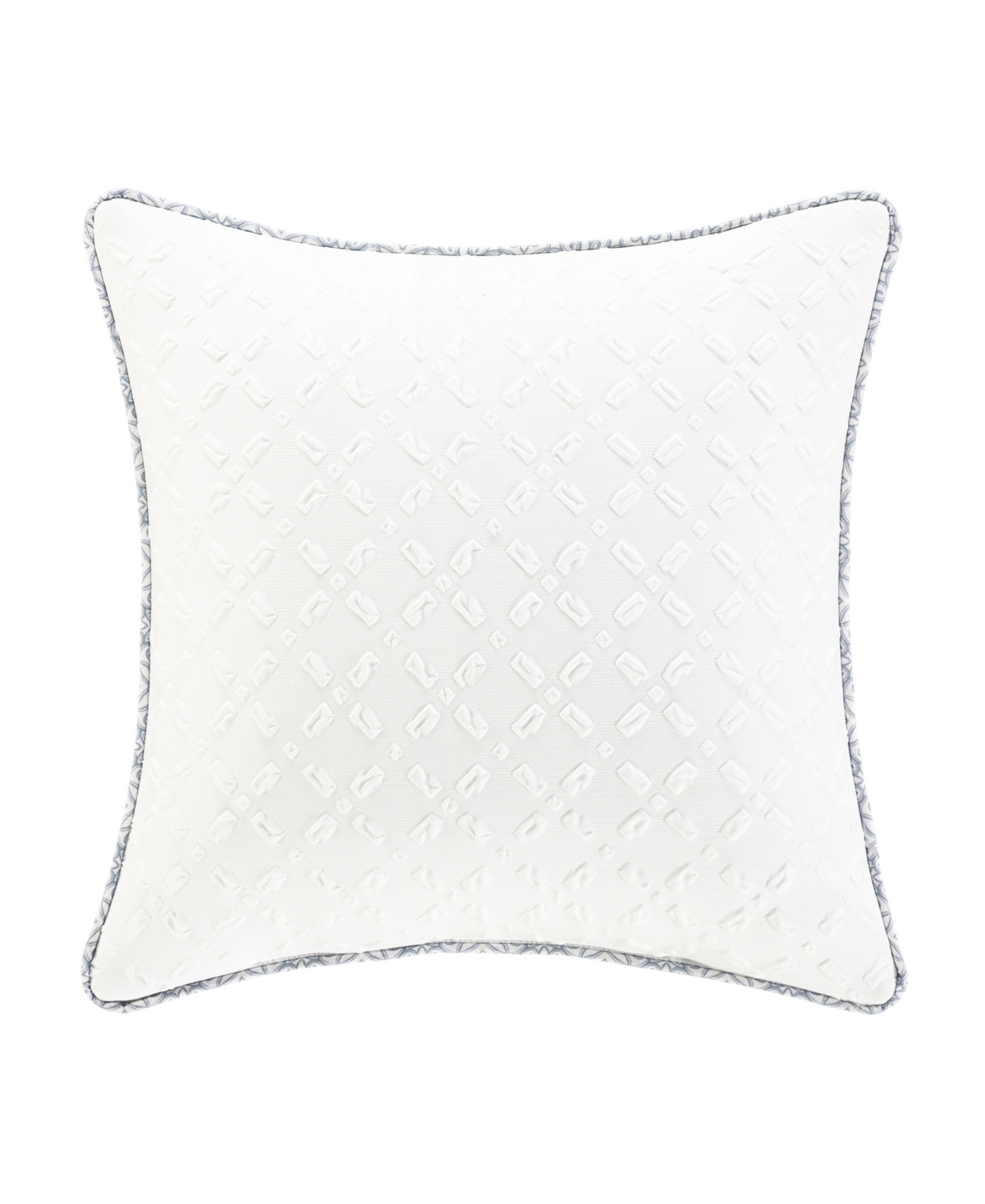 Royal Court Trilogy Embossed Decorative Pillow, 16" X 16" In White
