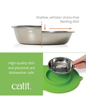 Senses Flower Fountain Set w/ Silicone Placemat and Stainless Bowl SET