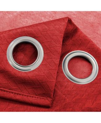 Lydia Matte Embossed One Blackout Panel - 52x84", Red