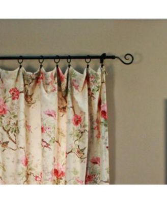 Balmoral 100 Percent High Quality Fabric Floral Print Rod Pocket Panel Window Curtain - 48 x63" Red