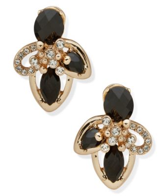 Green Petal Stone Cluster EZ Comfort Clip Earrings