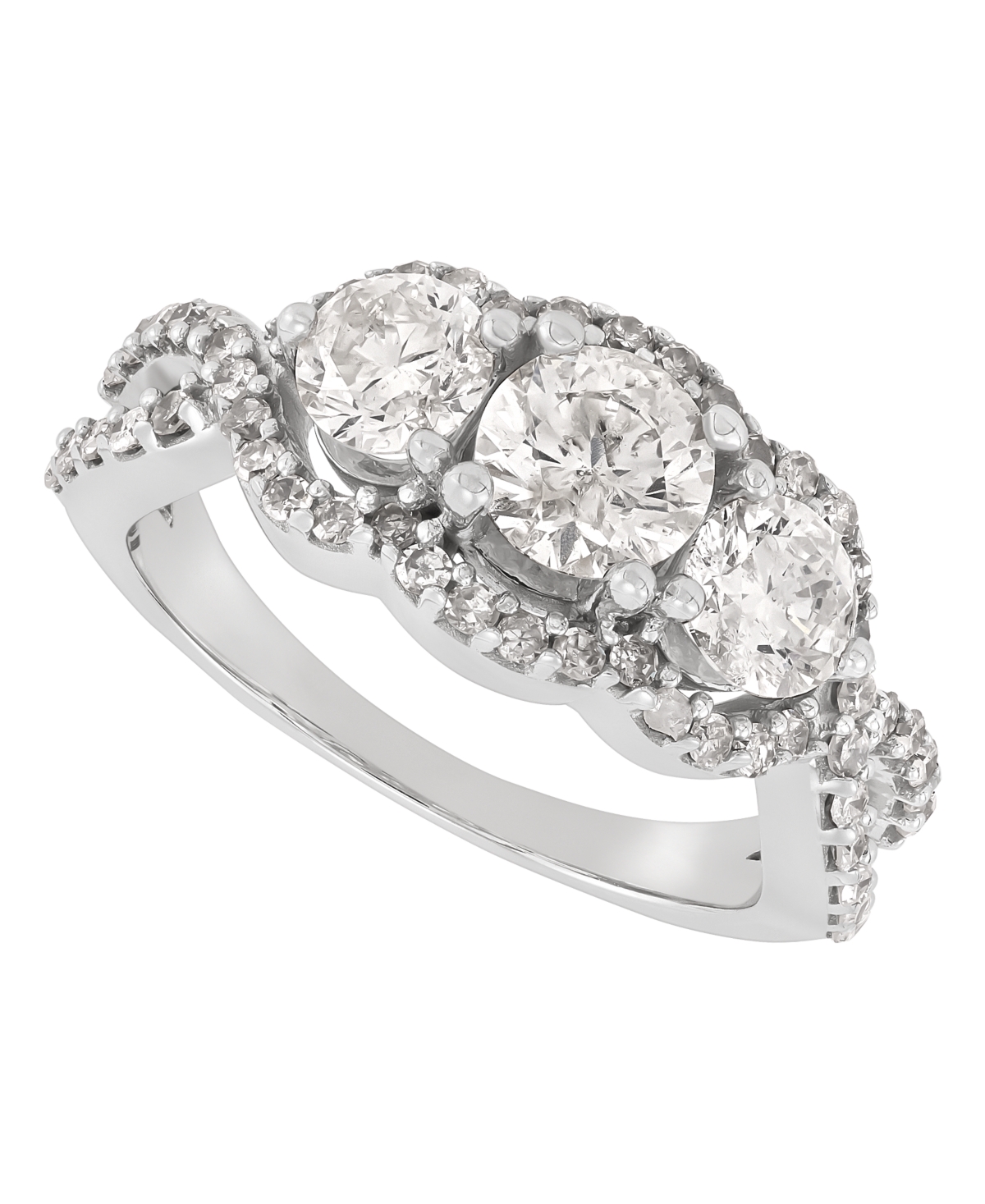 Macy's Diamond Engagement Ring (2 Ct. T.w.) In 14k White Gold In White