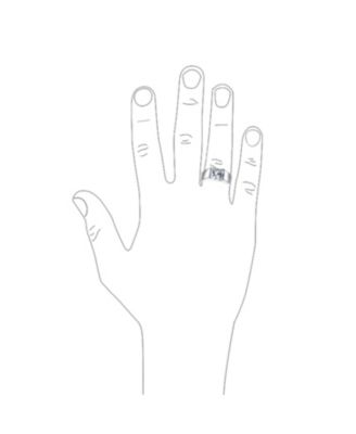 Traditional 3CT Blue Clear Cubic Zirconia CZ Square Solitaire Ring Pinky Ring Silver Plated