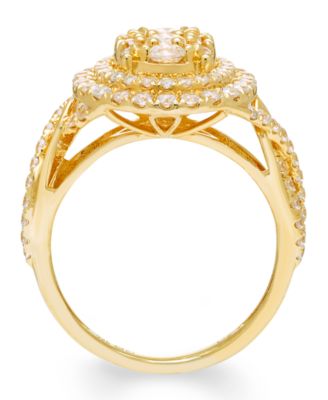 Diamond Cluster Halo Ring (1-1/2 ct. t.w.) in 14k Yellow Gold