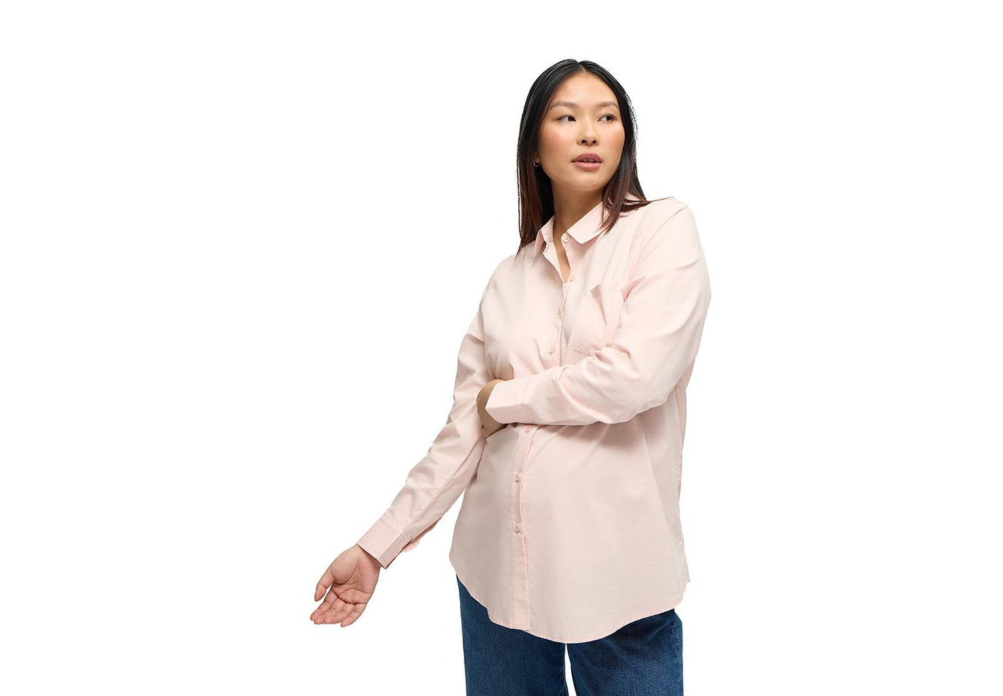 Женская рубашка Ingrid + Isabel Poplin Button Down Shirt, цвет: Розовый — фото 1