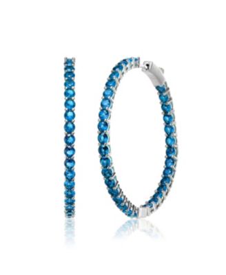 Big Hoop with Colored Cubic Zirconia Earrings