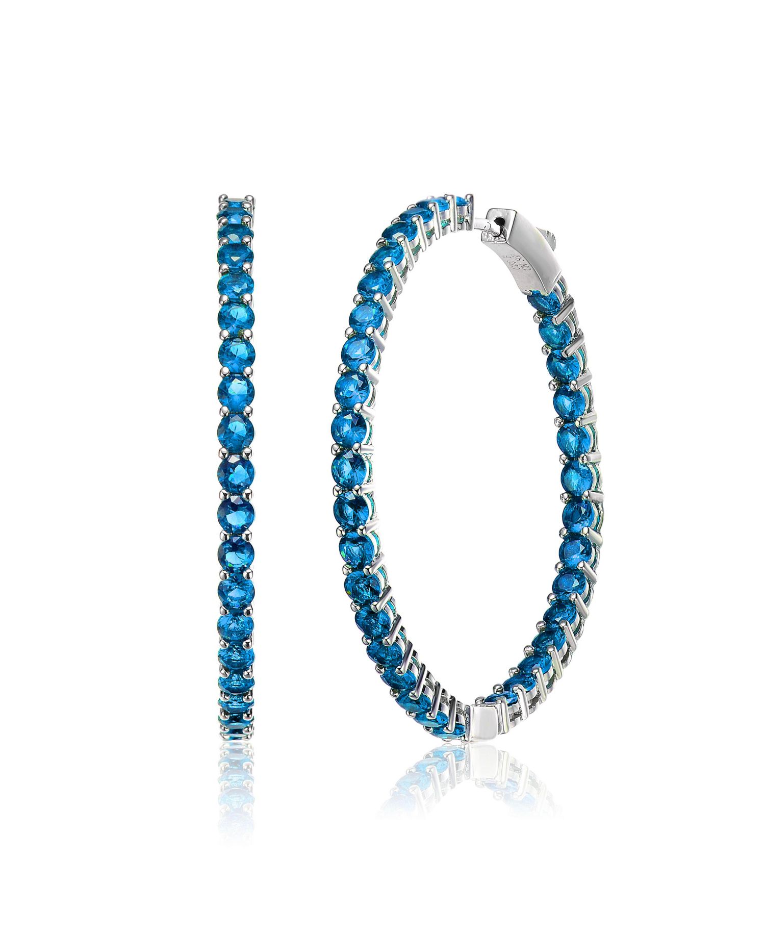 Sparkling Inside Out Cubic Zirconia Big Hoop Earrings