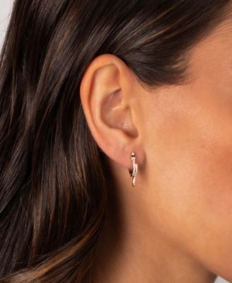 Colored Gold Plated Eye Snake Huggie Earrings