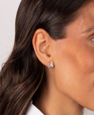 Cubic Zirconia Gold Plated Multi Shape Cluster Stud Earrings