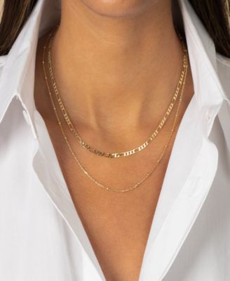 Two In One Figaro X Ball Chain Necklace