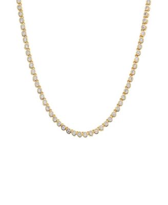 Cubic Zirconia Bezel Tennis Necklace