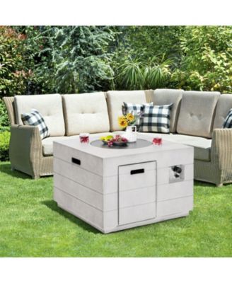  Lava Rocks and Cover 50,000 BTU with 34 Inch Square Concrete Propane Fire Pit Table