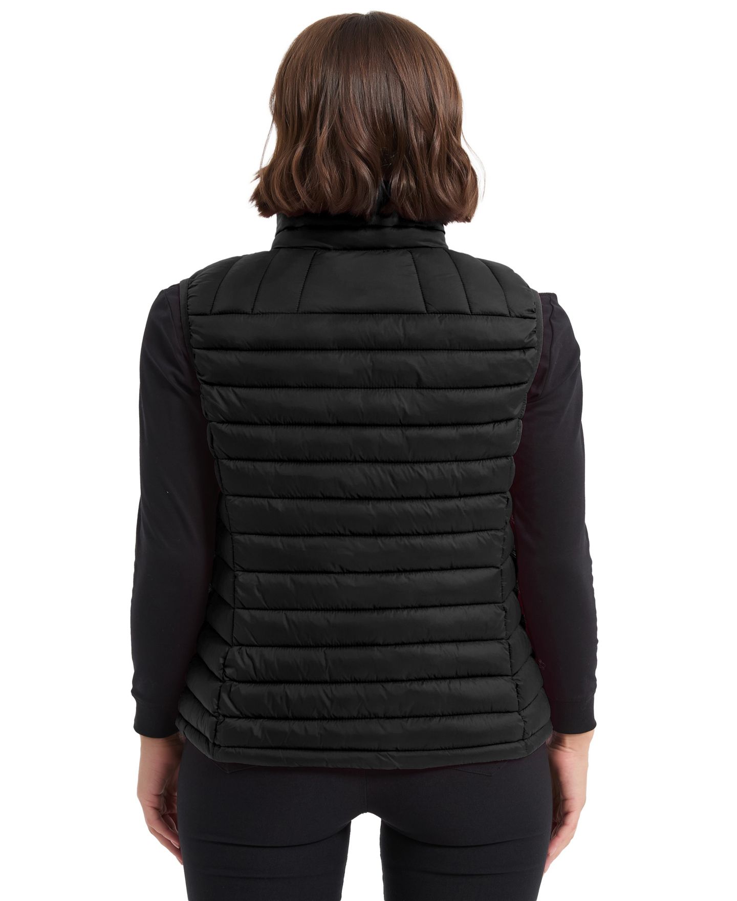 Женский жилет Hawke & Co. Rail Quilt Packable Puffer, цвет: Чёрный — фото 4