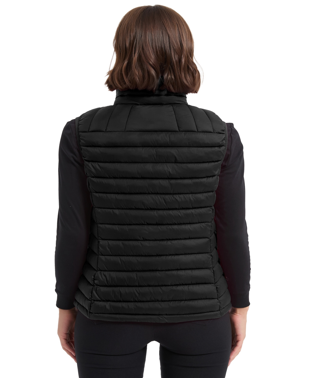 Hawke & Co. Women's Rail Quilt Packable Puffer Vest In Black