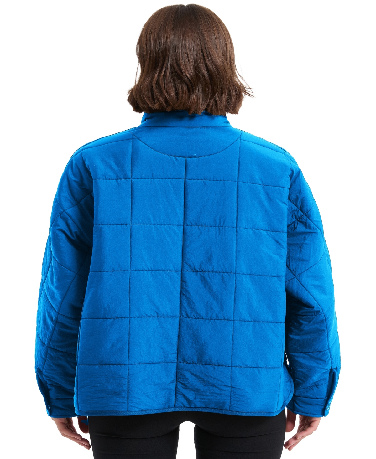 Hawke & Co. Women's Crinkle Oversized Quilted Jacket In Blue
