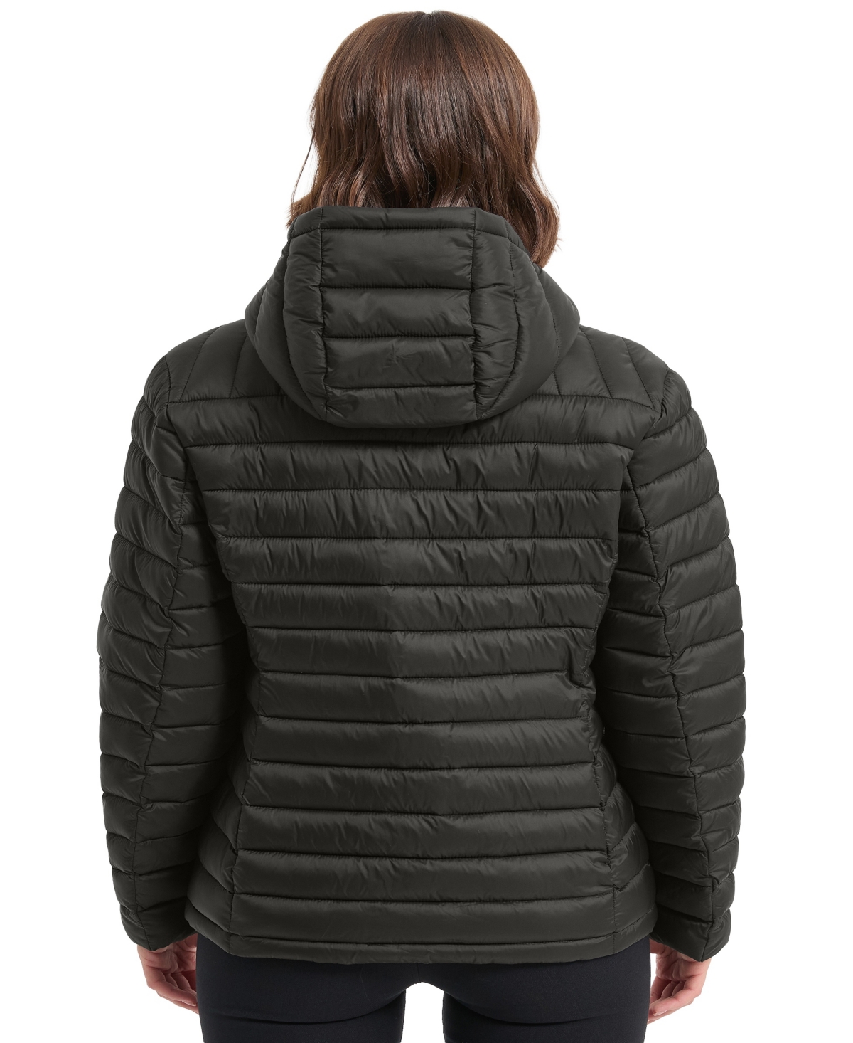 Hawke & Co. Women's Packable Quilted Hooded Puffer Jacket In Black