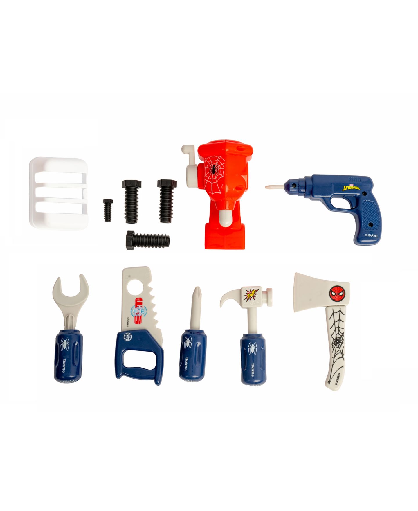 Детские игрушки World Tech Toys Spider-Man Handyman 18-Piece Tool Set with Rolling Suitcase Backpack, Ages 3+ — фото 6